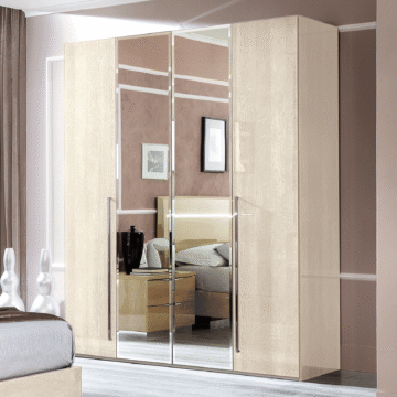 Maia/Platinum/Ambra 4 Door Wardrobe Betulla Sabbia