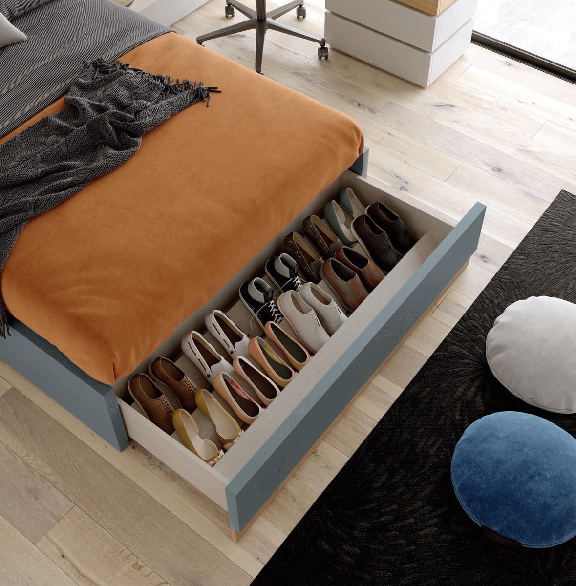 2934 Blue Chair w/ electric recliner - Image 2