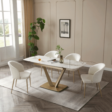 109 Table Golden with 2107 Chairs