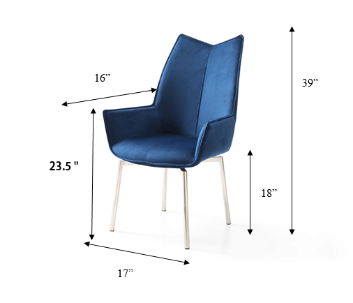 1218 swivel dining chair Navy Blue Fabric - Image 7