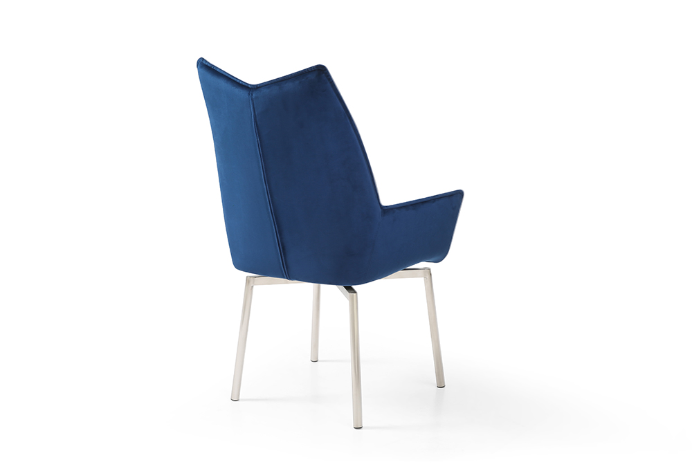 1218 swivel dining chair Navy Blue Fabric - Image 5