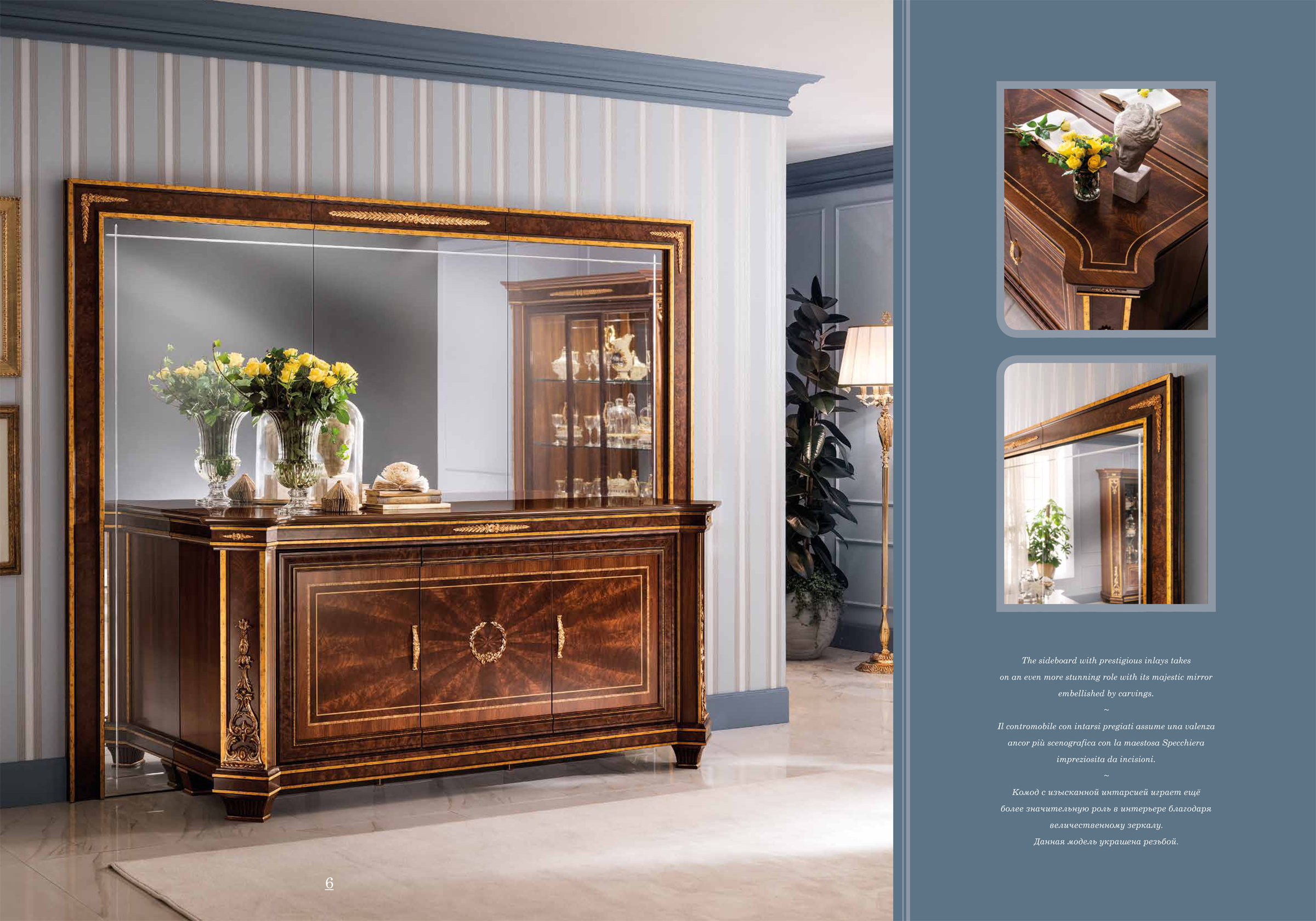 Modigliani Buffet w/Large Mirror Art 240 by Arredoclassic - Image 5