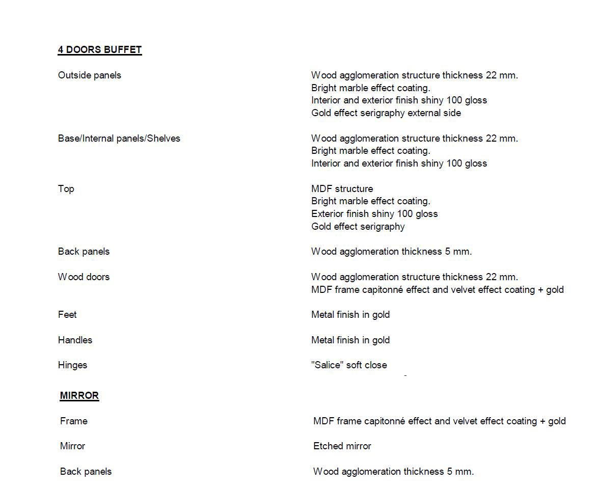 Sipario Buffet w/Mirror by Arredoclassic - Image 4