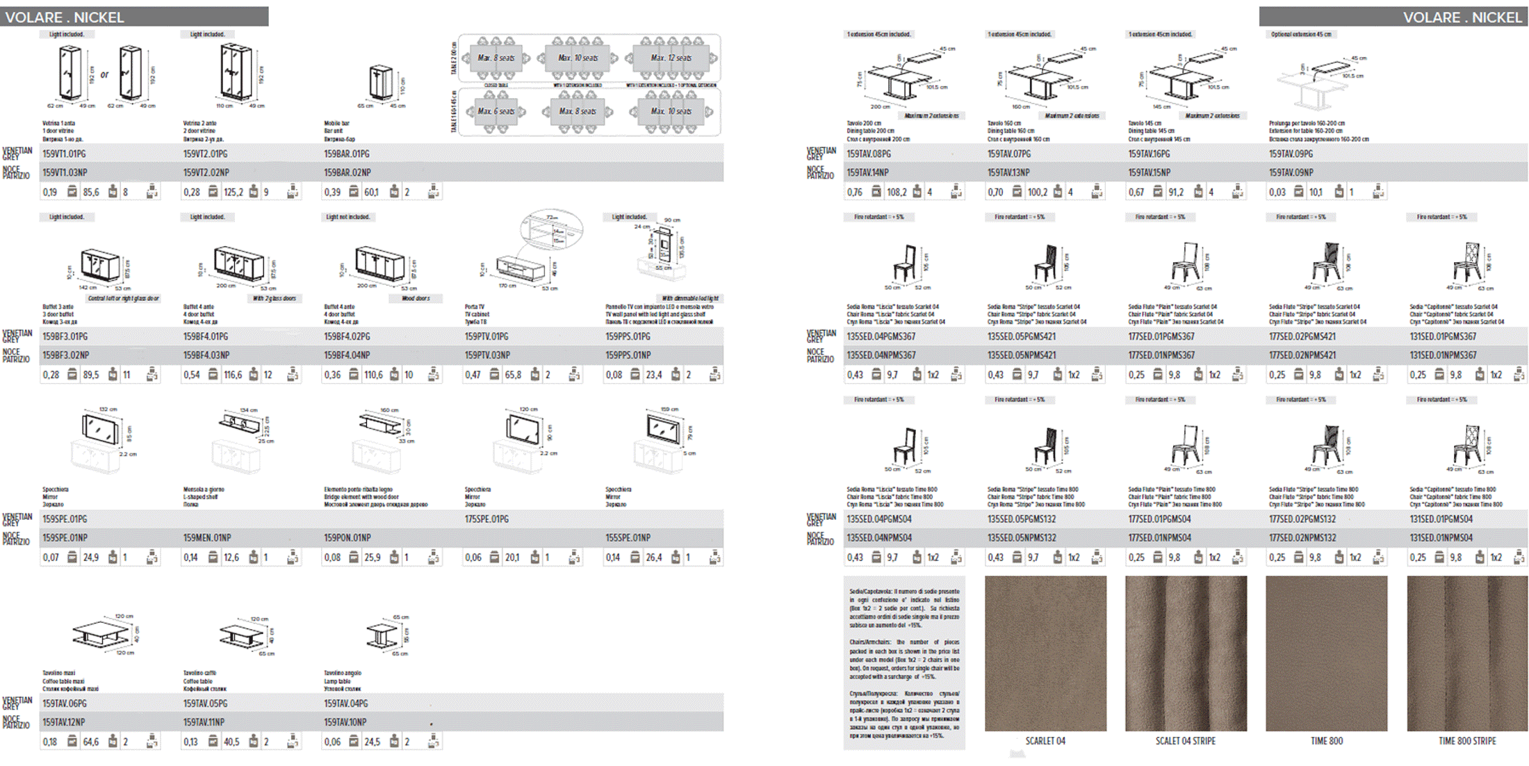Volare 4 Door buffet w/ mirror GREY - Image 4