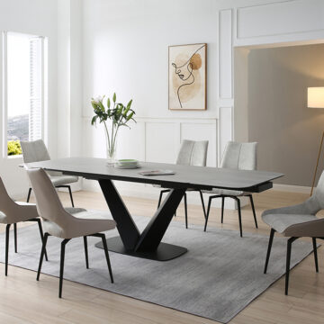 9189 Table with 1239 swivel beige chairs