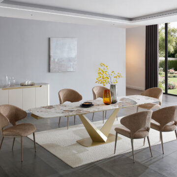 93 Dining Table with 1442 Chairs and 8010 buffet Set