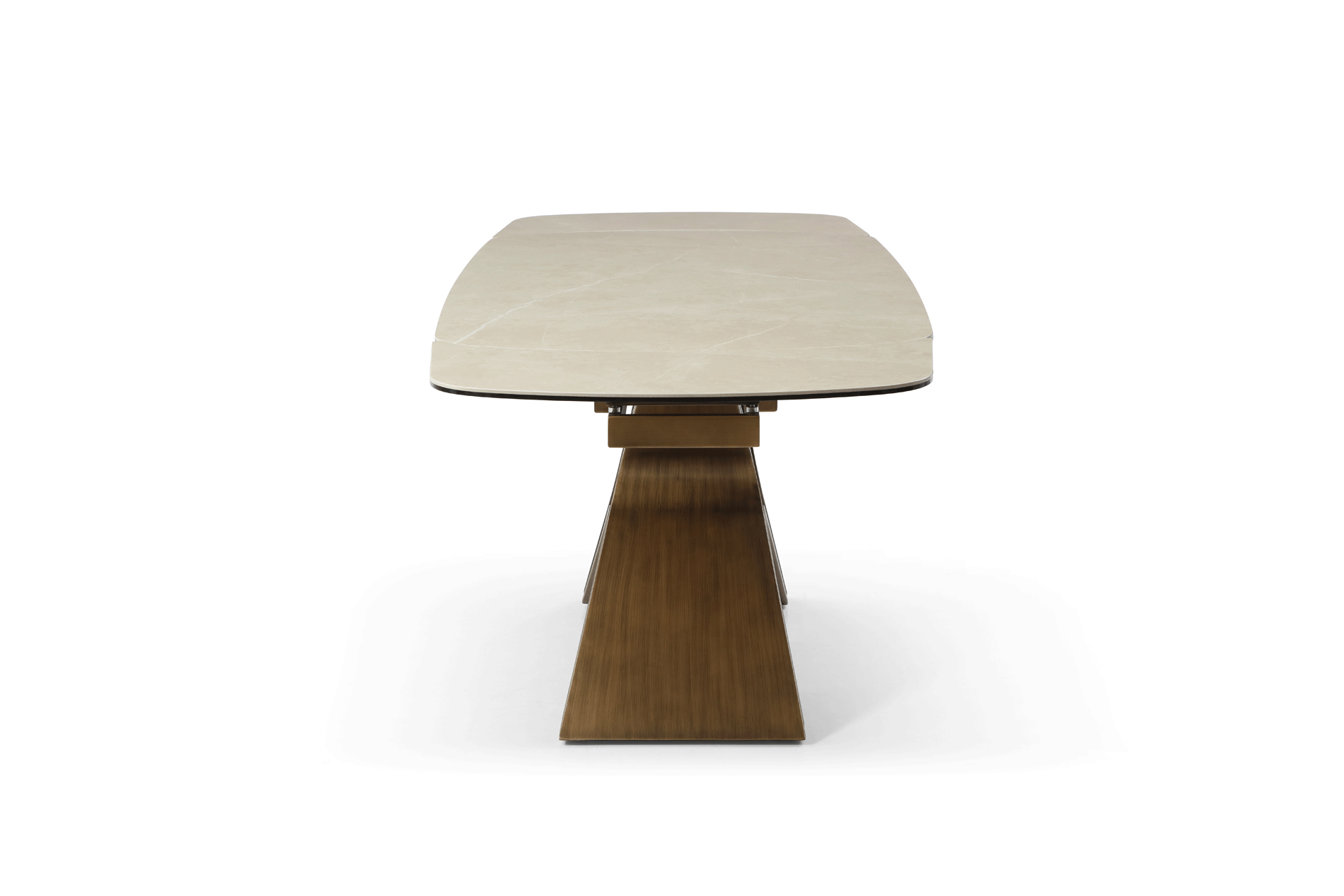 9368 Table Taupe with 1239 swivel beige chairs - Image 5
