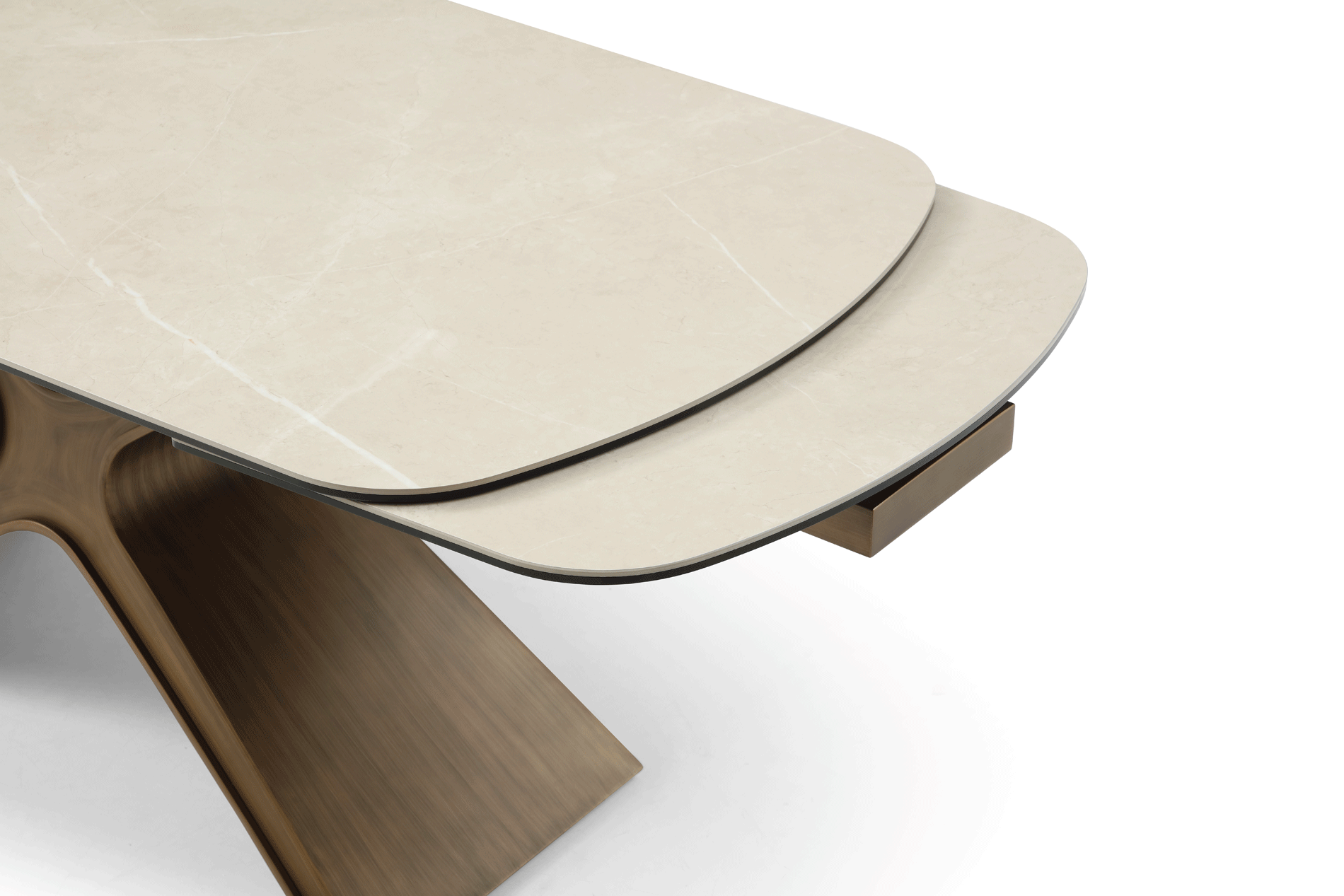 9368 Table Taupe with 1239 swivel beige chairs - Image 8