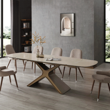 9368 Table Taupe with 1287 chairs