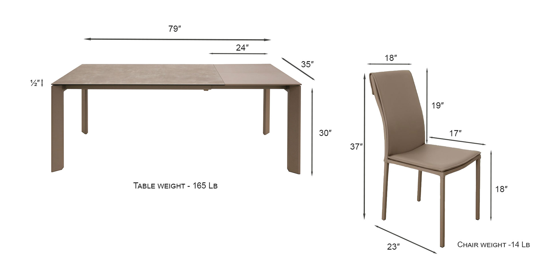 Aurora Taupe Dining set - Image 13