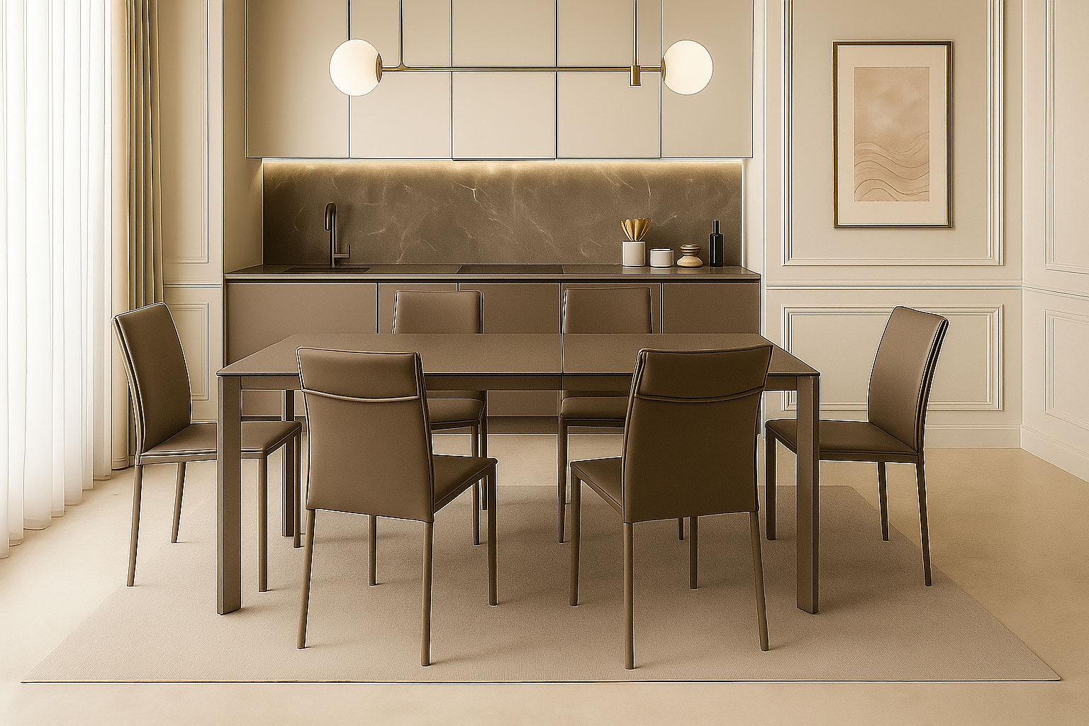 Aurora Taupe Dining set