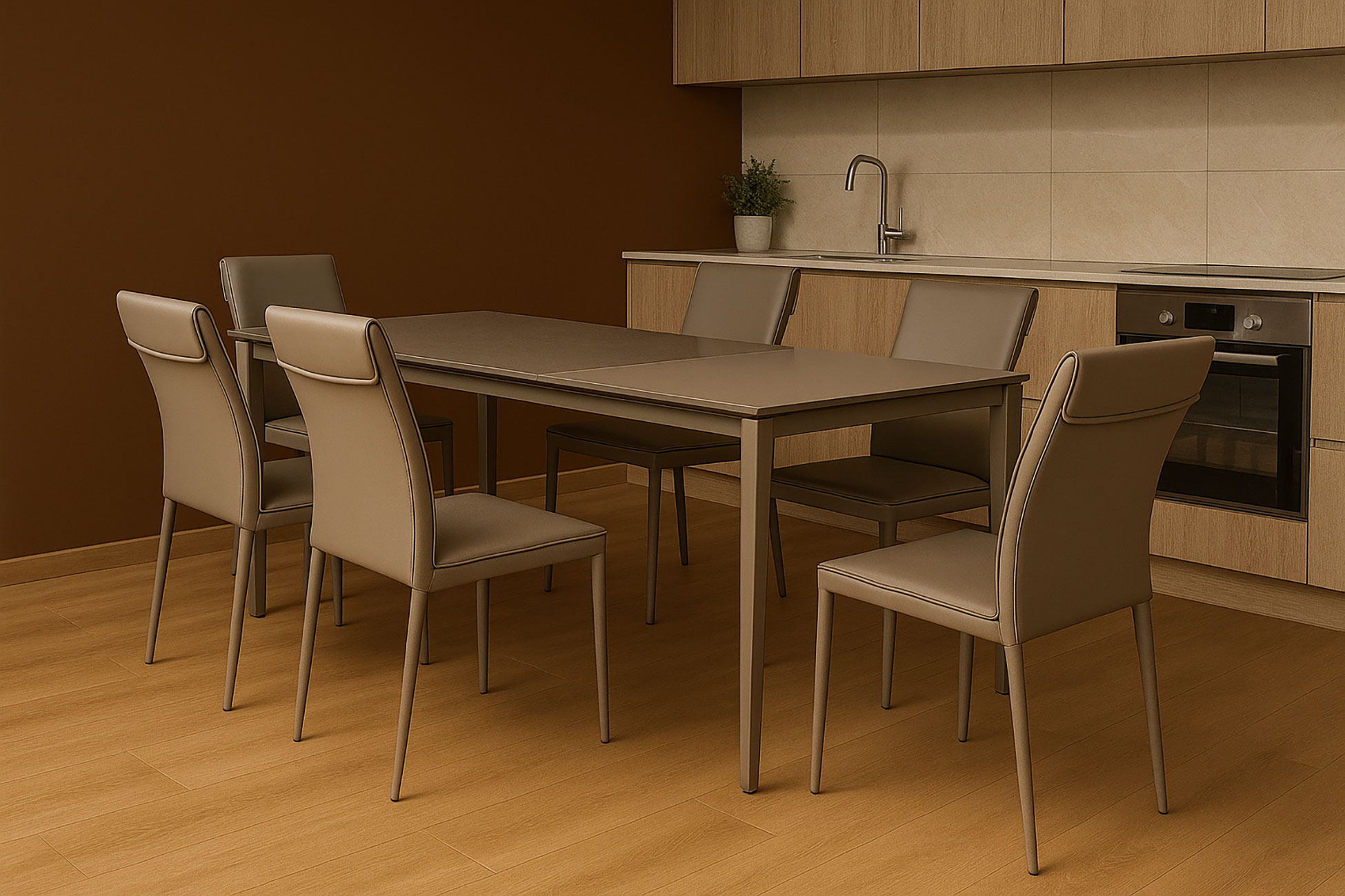 Aurora Taupe Dining set - Image 2