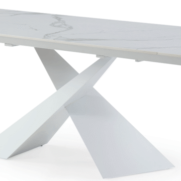 9113 White 63" Dining Table w/ext