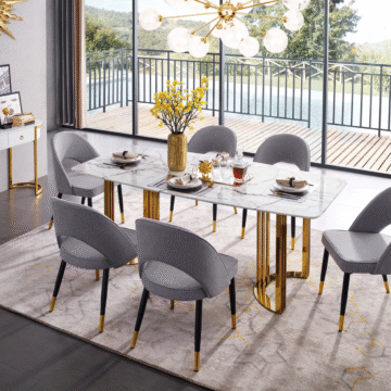 131 Gold Marble Dining