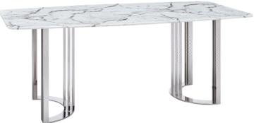 131 Silver Marble Dining Table