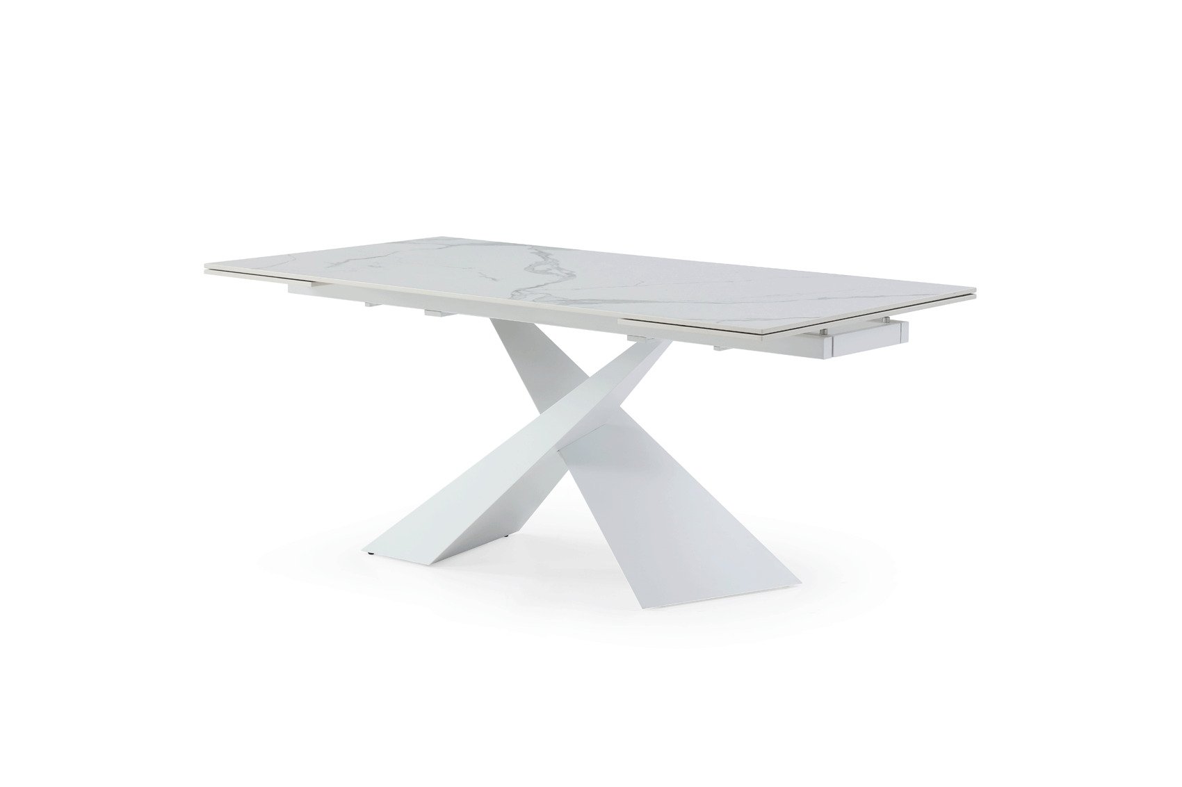 9113 White 63" Dining Table w/ext - Image 6