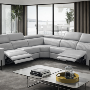 2787 Sectional with Recliners – Light Grey