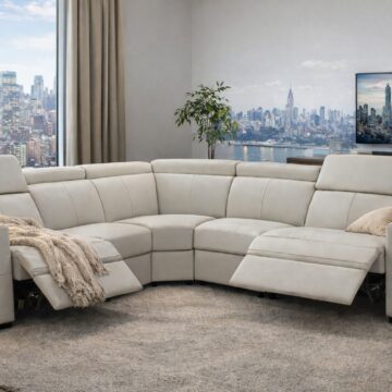 6021 Grey Sectional and armchair w/ manual recliners
