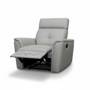 8501 Light Grey Chair w/Manual Recliner