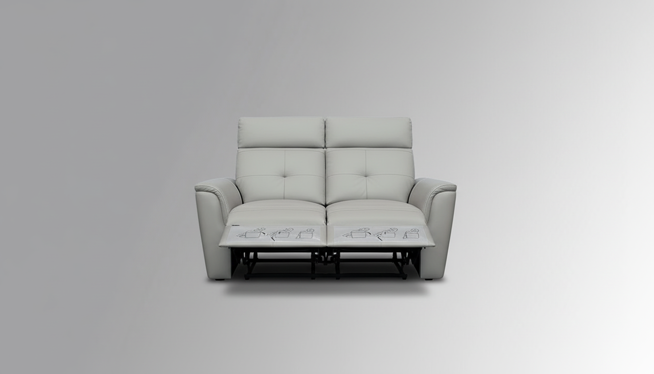 8501 Light Grey Loveseat w/Manual Recliners