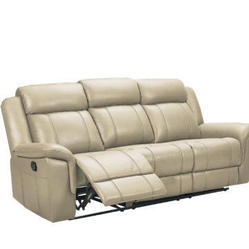 9015 Cream Sofa w/ manual recliners