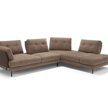Lara Sectional in Fabric & Leather