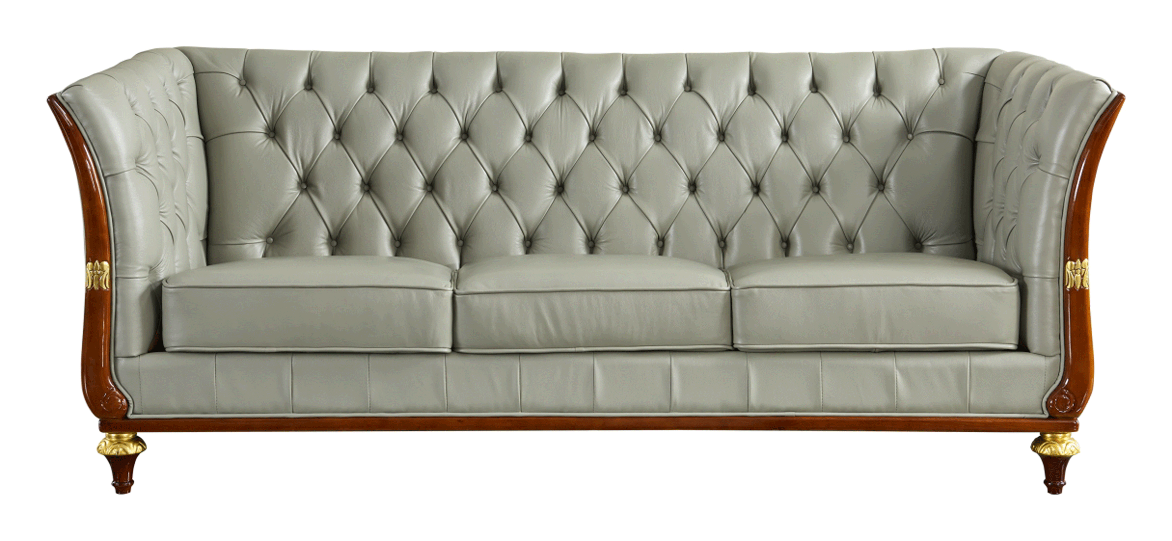 401 Grey Leather Sofa - Image 3