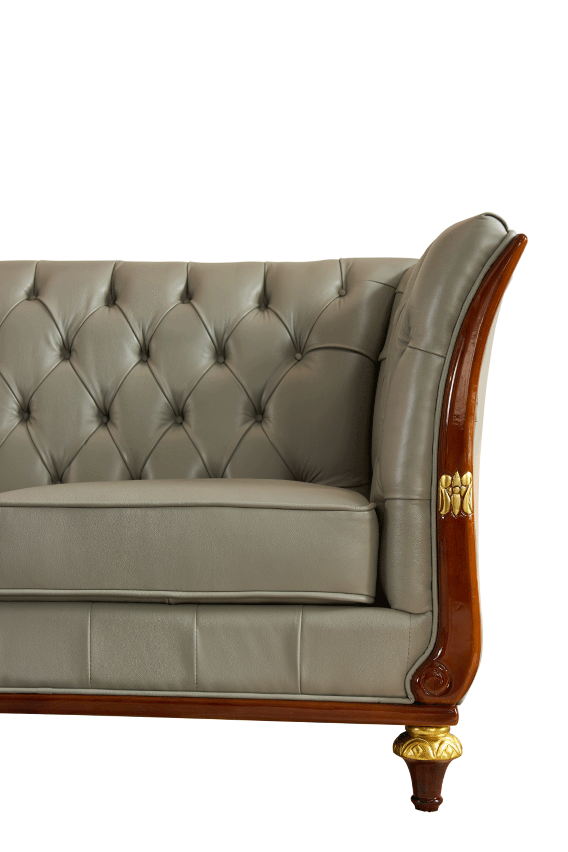 401 Grey Leather Sofa - Image 6