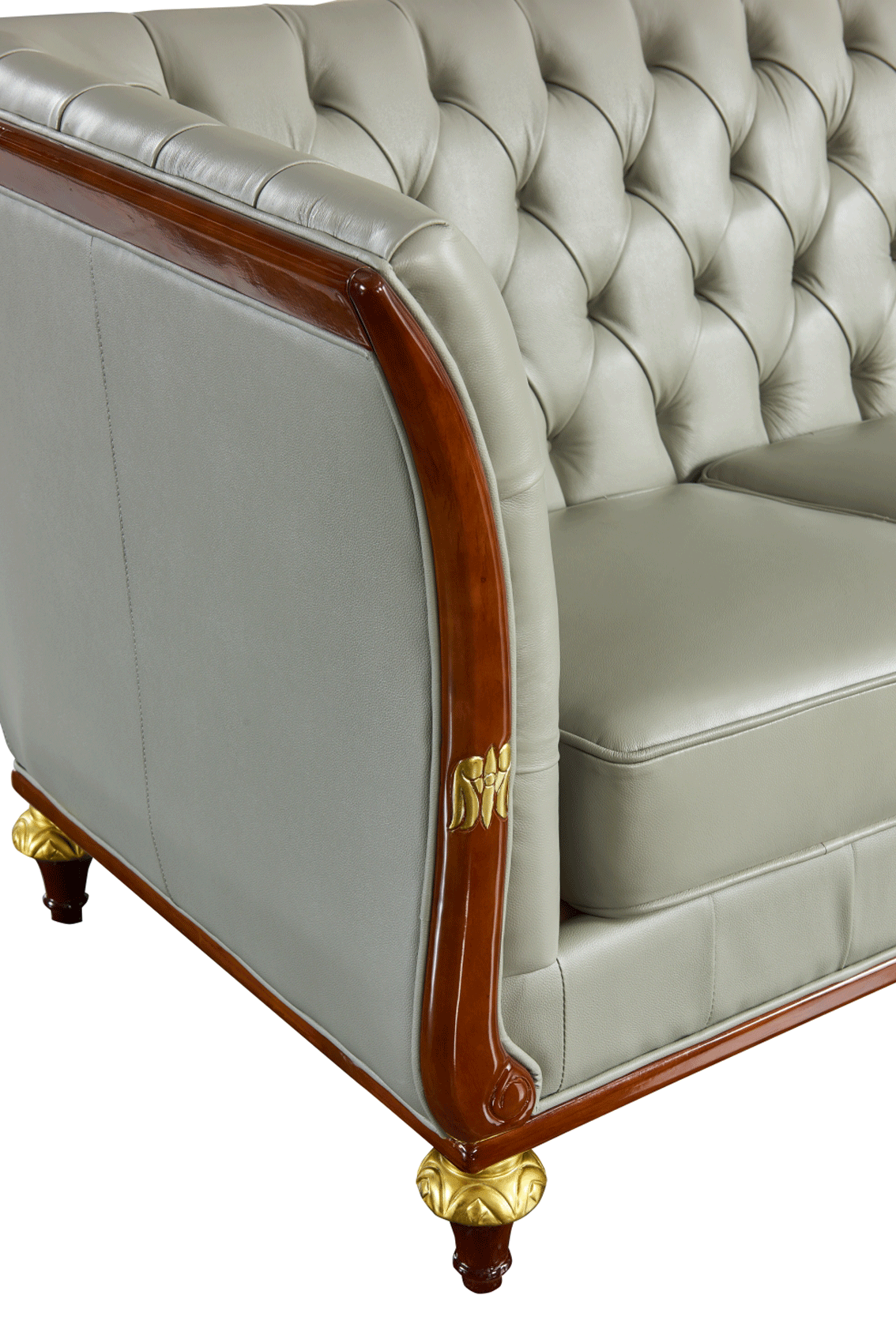 401 Grey Leather Sofa - Image 9