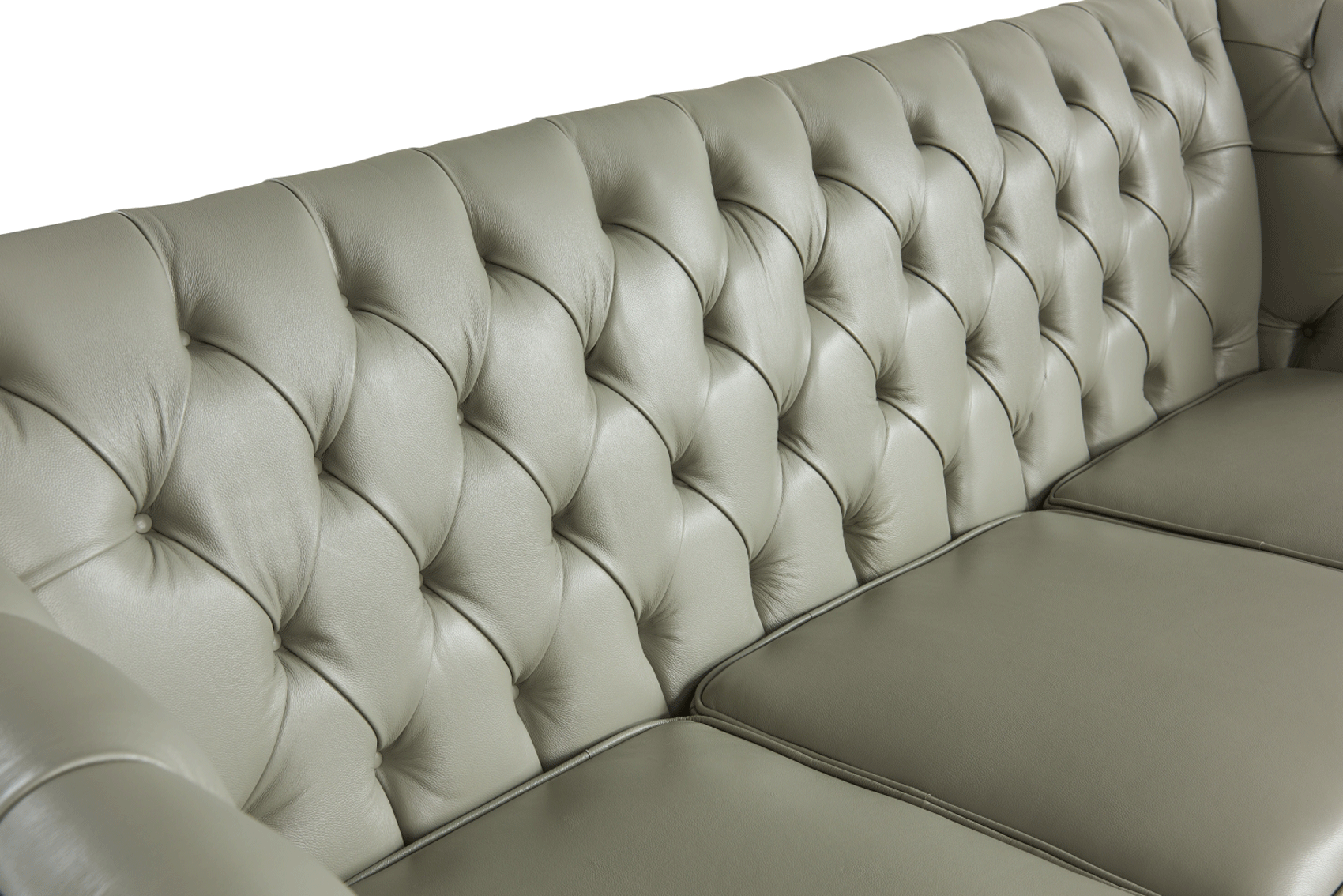 401 Grey Leather Sofa - Image 10