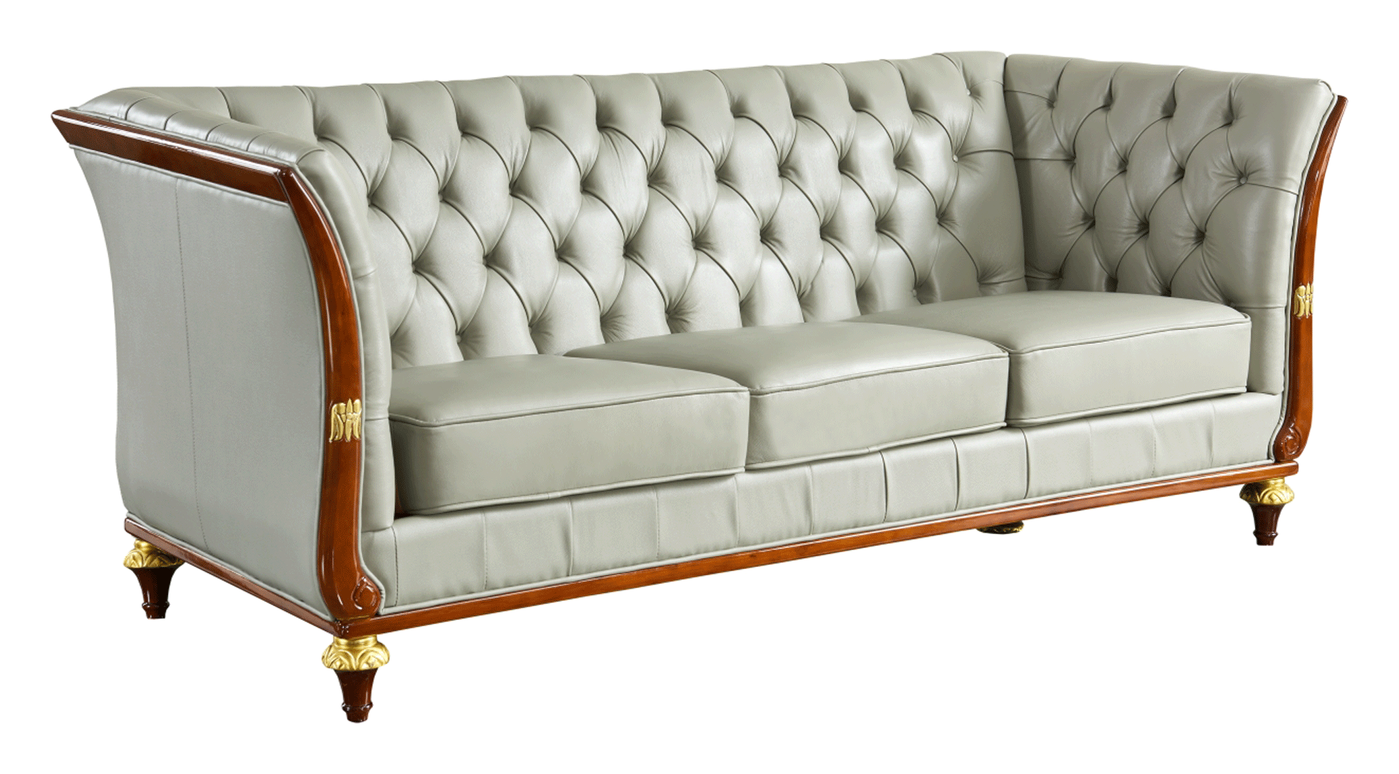 401 Grey Leather Sofa - Image 4