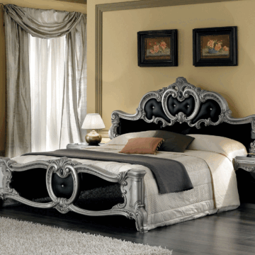 Barocco QS Bed Black/Silver