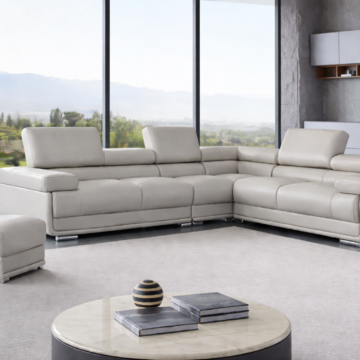 2119 Sectional with Extra Chair - Light Grey