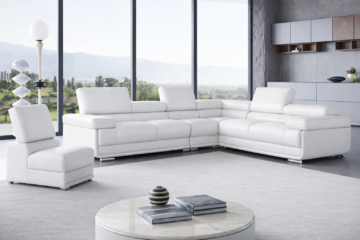 2119 Sectional with Extra Chair - White