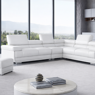2119 Sectional with Extra Chair - White
