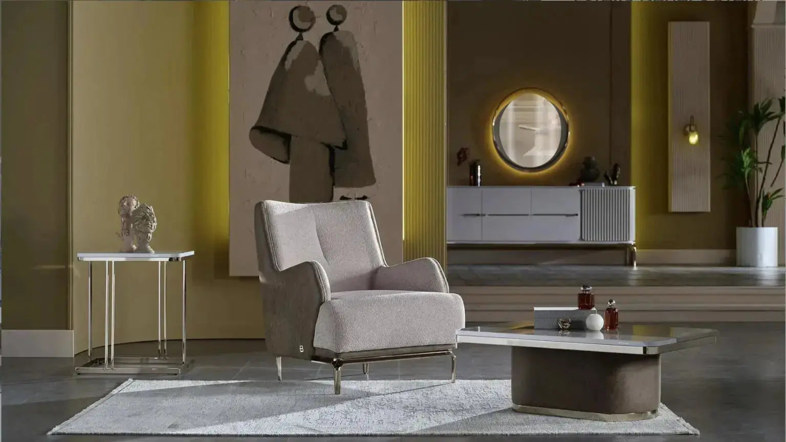 ESTELLA (Cream) Accent Chair
