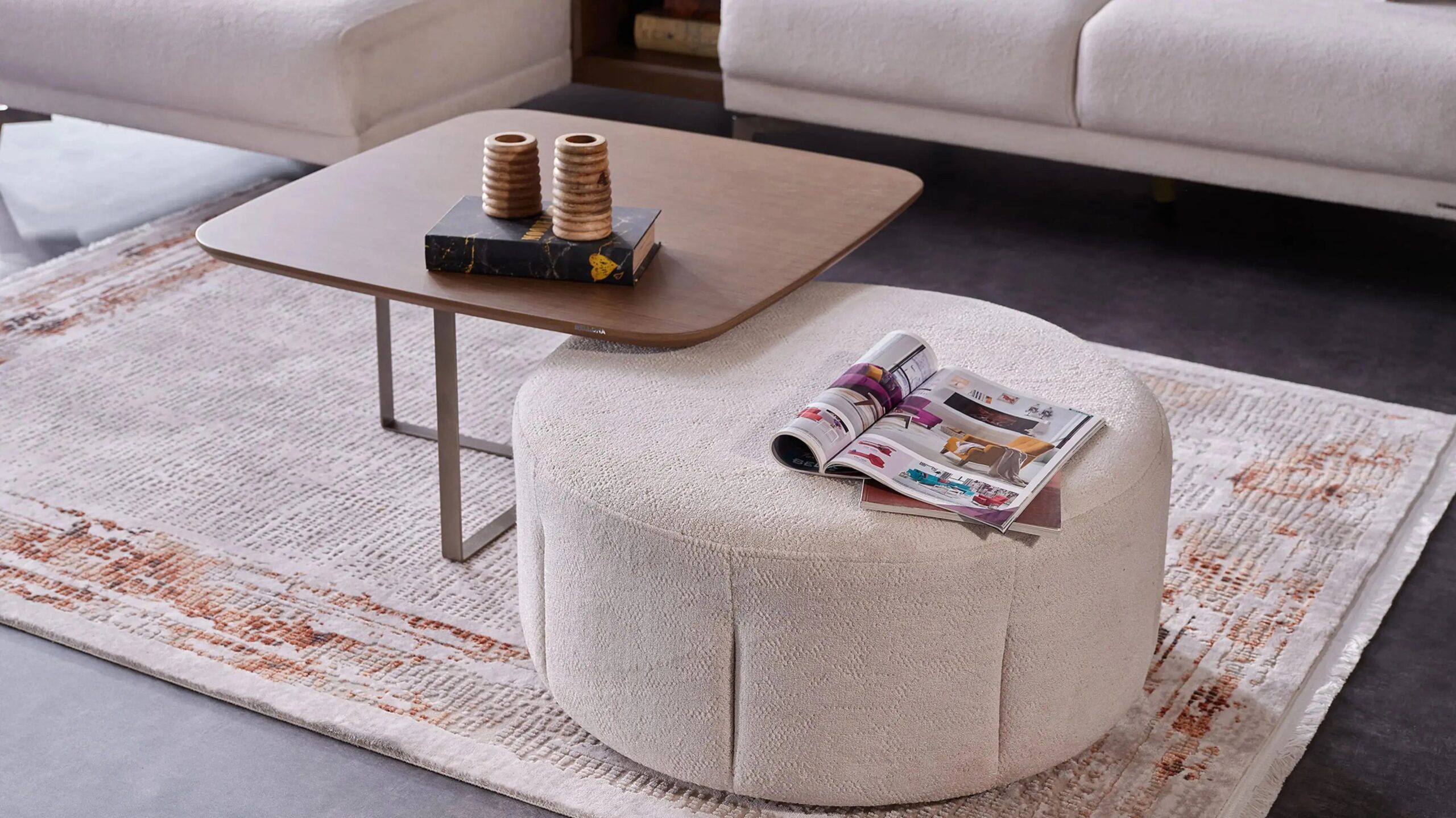 ATLANTA Sectional Coffee Table — Buckle Cream