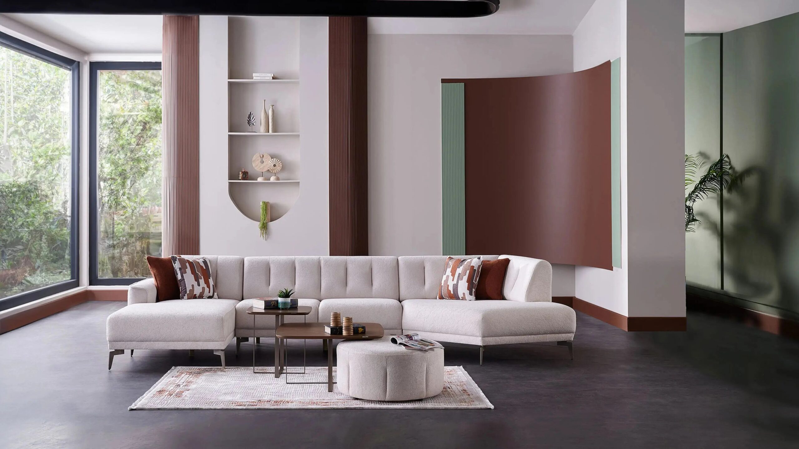ATLANTA Sectional Sectional — Buckle Cream